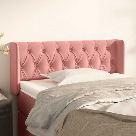 Vidaxl hoofdbord met randen 103x16x78 88 cm fluweel roze