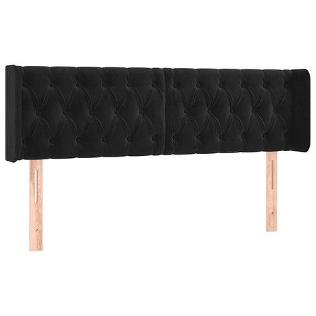 Vidaxl hoofdbord met randen 147x16x78 88 cm fluweel zwart