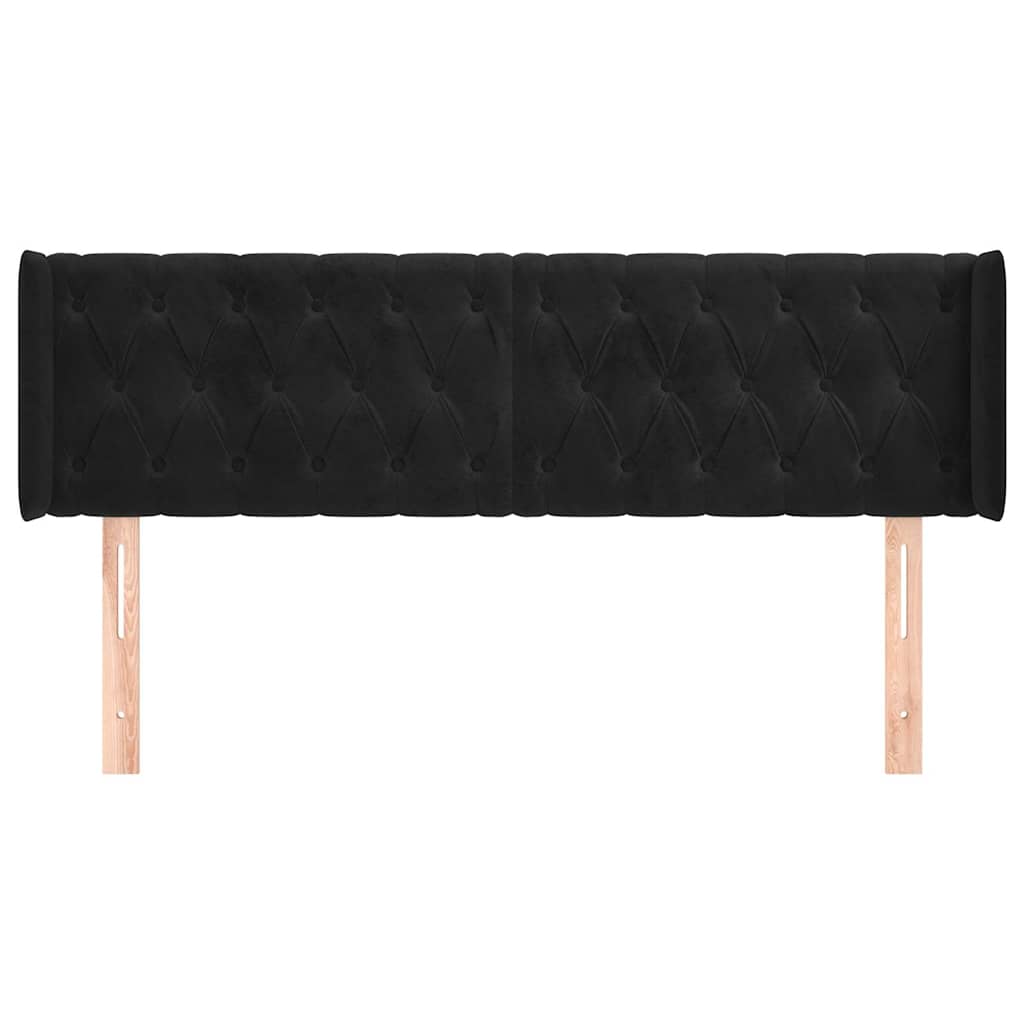 Vidaxl hoofdbord met randen 147x16x78 88 cm fluweel zwart