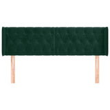 Vidaxl hoofdbord met randen 147x16x78 88 cm fluweel donkergroen