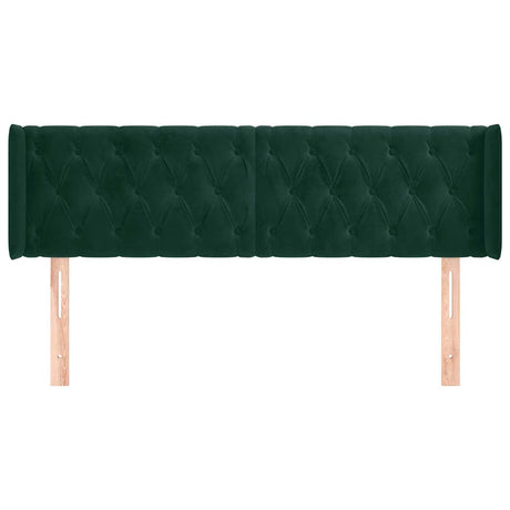 Vidaxl hoofdbord met randen 147x16x78 88 cm fluweel donkergroen