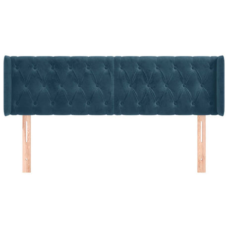 Vidaxl hoofdbord met randen 147x16x78 88 cm fluweel donkerblauw