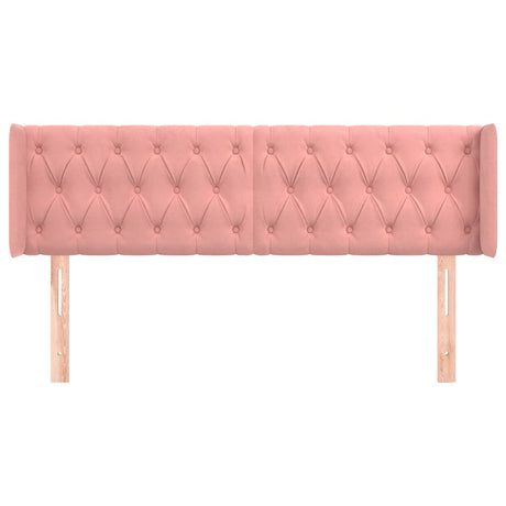 Vidaxl hoofdbord met randen 147x16x78 88 cm fluweel roze