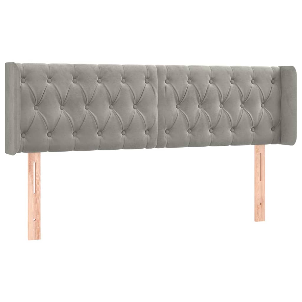 Vidaxl hoofdbord met randen 163x16x78 88 cm fluweel lichtgrijs