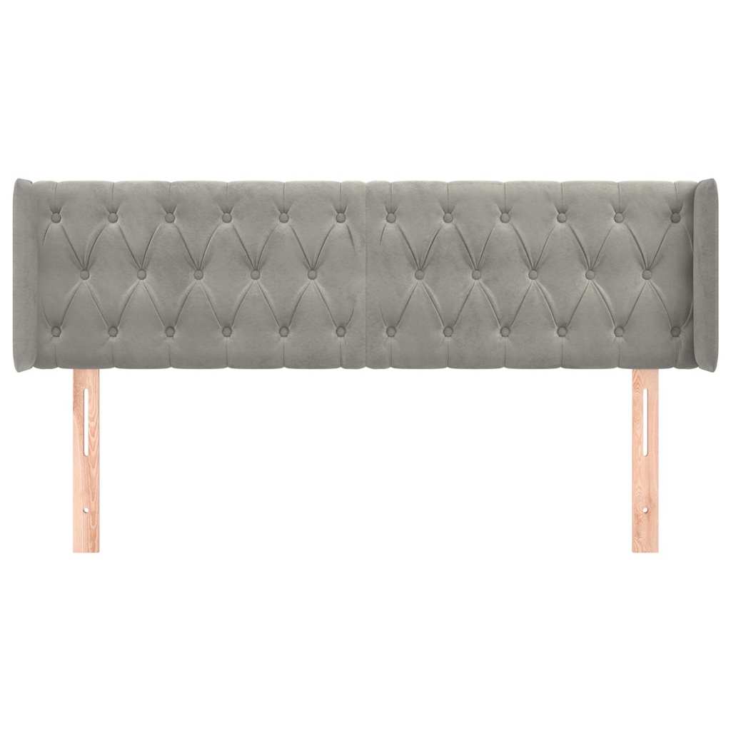 Vidaxl hoofdbord met randen 163x16x78 88 cm fluweel lichtgrijs