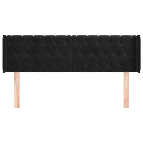 Vidaxl hoofdbord met randen 163x16x78 88 cm fluweel zwart