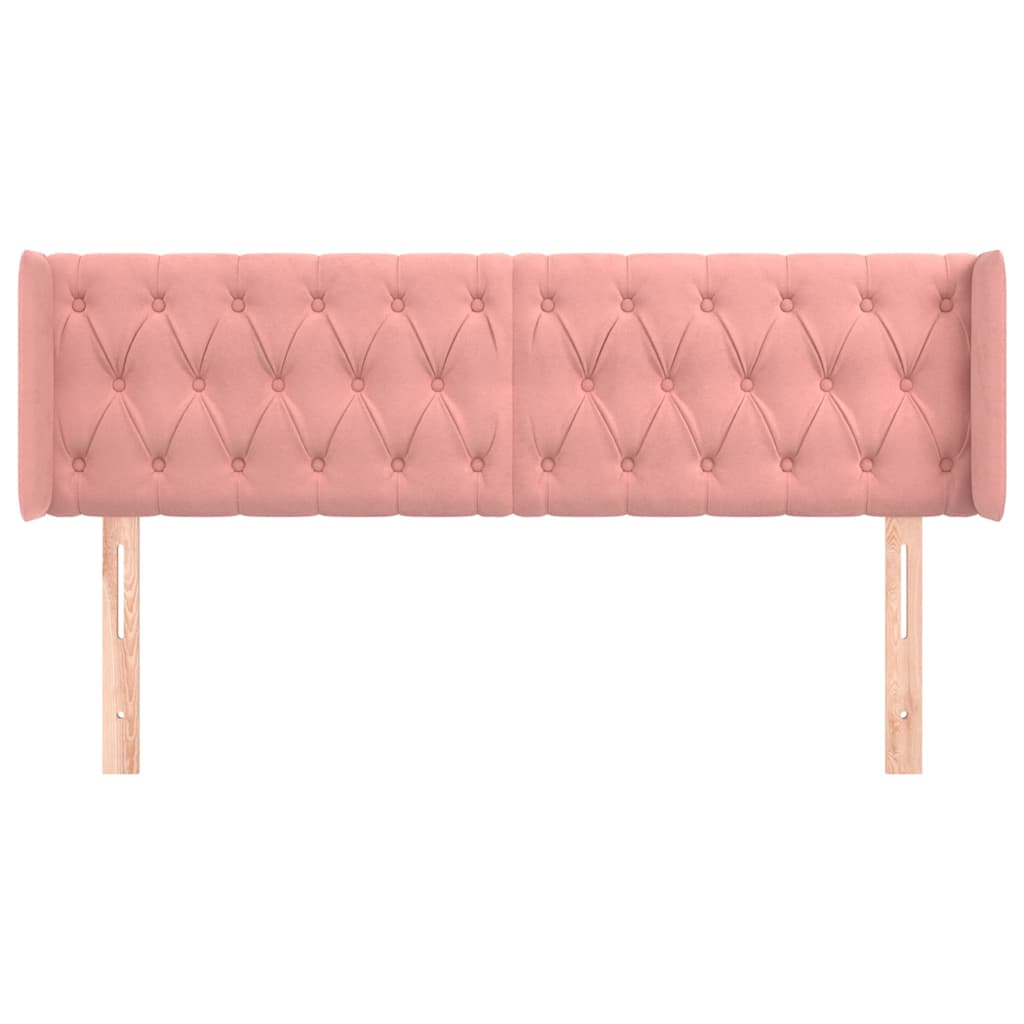 Vidaxl hoofdbord met randen 163x16x78 88 cm fluweel roze