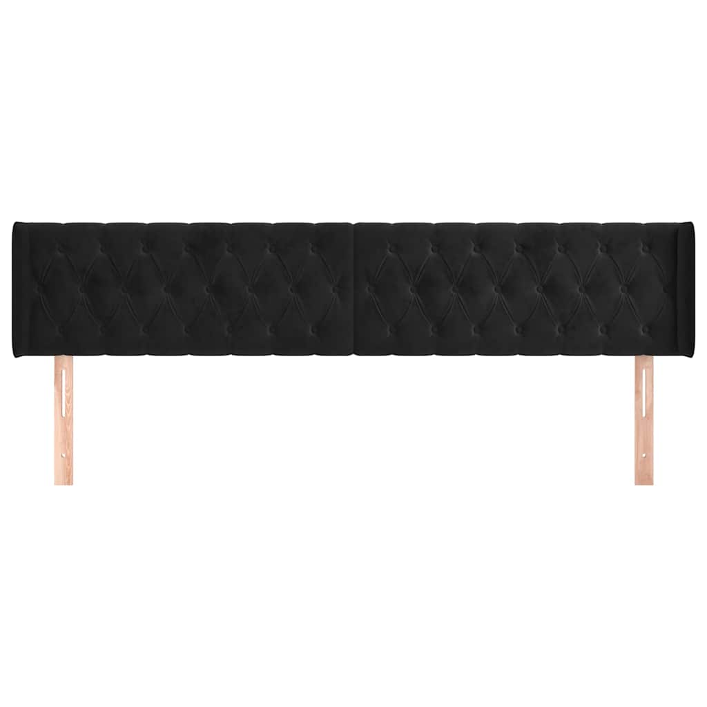 Vidaxl hoofdbord met randen 183x16x78 88 cm fluweel zwart