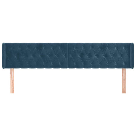 Vidaxl hoofdbord met randen 183x16x78 88 cm fluweel donkerblauw