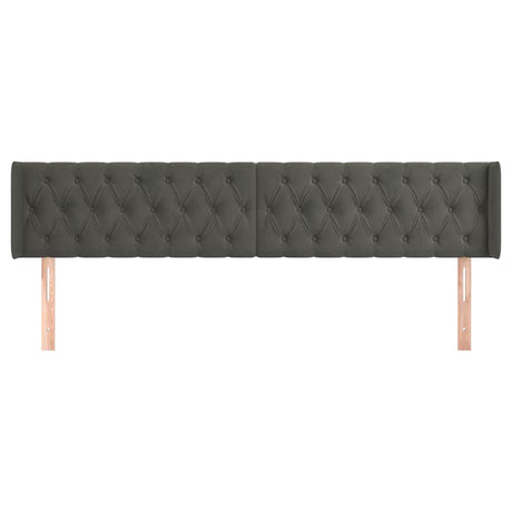 Vidaxl hoofdbord met randen 203x16x78 88 cm fluweel donkergrijs