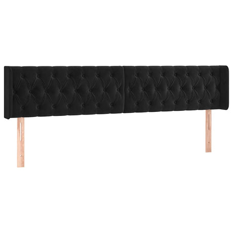 Vidaxl hoofdbord met randen 203x16x78 88 cm fluweel zwart