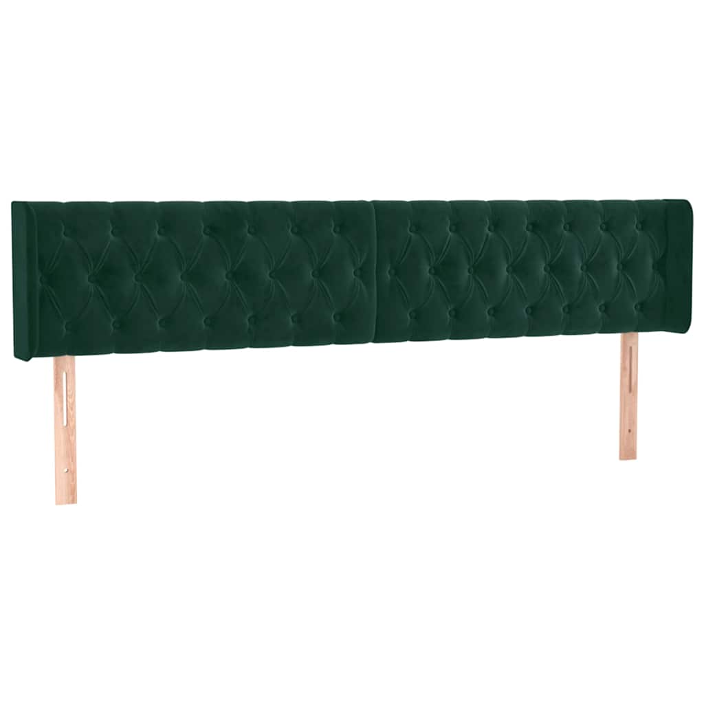 Vidaxl hoofdbord met randen 203x16x78 88 cm fluweel donkergroen