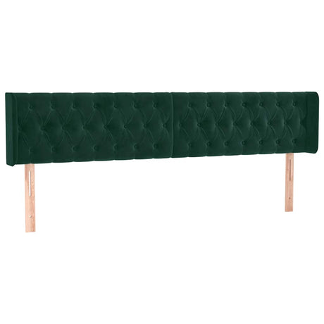 Vidaxl hoofdbord met randen 203x16x78 88 cm fluweel donkergroen