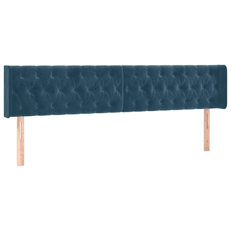 Vidaxl hoofdbord met randen 203x16x78 88 cm fluweel donkerblauw
