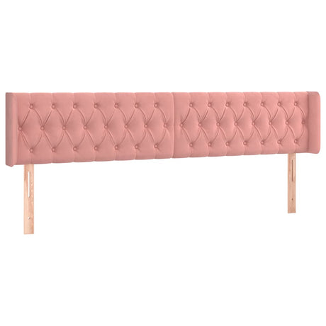 Vidaxl hoofdbord met randen 203x16x78 88 cm fluweel roze