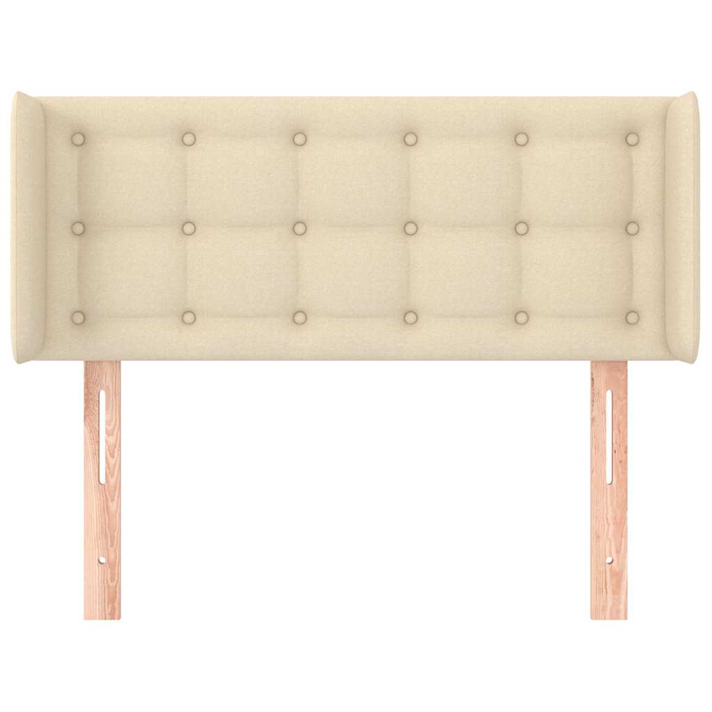 Vidaxl hoofdbord met randen 93x16x78 88 cm stof crèmekleurig