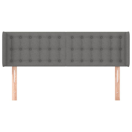Vidaxl hoofdbord met randen 147x16x78 88 cm stof donkergrijs