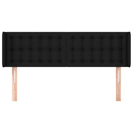Vidaxl hoofdbord met randen 147x16x78 88 cm stof zwart