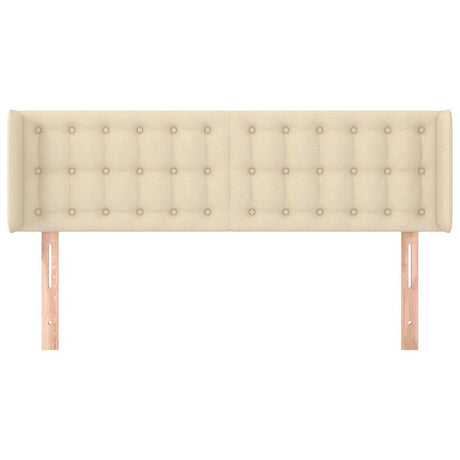 Vidaxl hoofdbord met randen 147x16x78 88 cm stof crèmekleurig