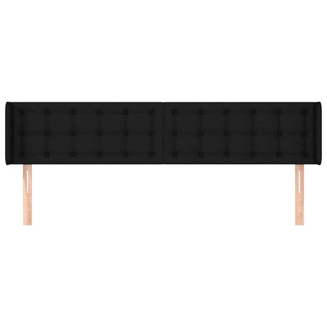 Vidaxl hoofdbord met randen 163x16x78 88 cm stof zwart