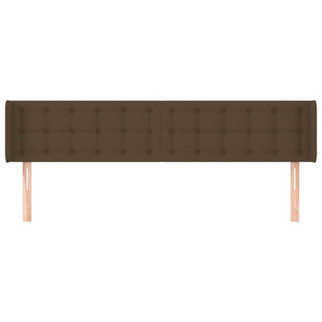 Vidaxl hoofdbord met randen 163x16x78 88 cm stof donkerbruin