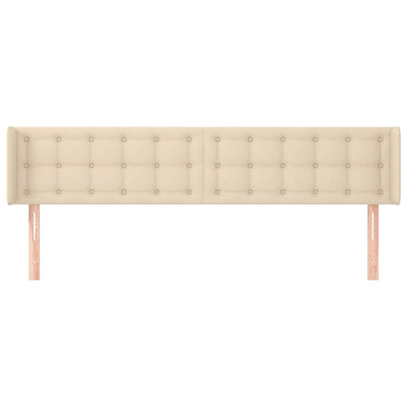 Vidaxl hoofdbord met randen 183x16x78 88 cm stof crèmekleurig