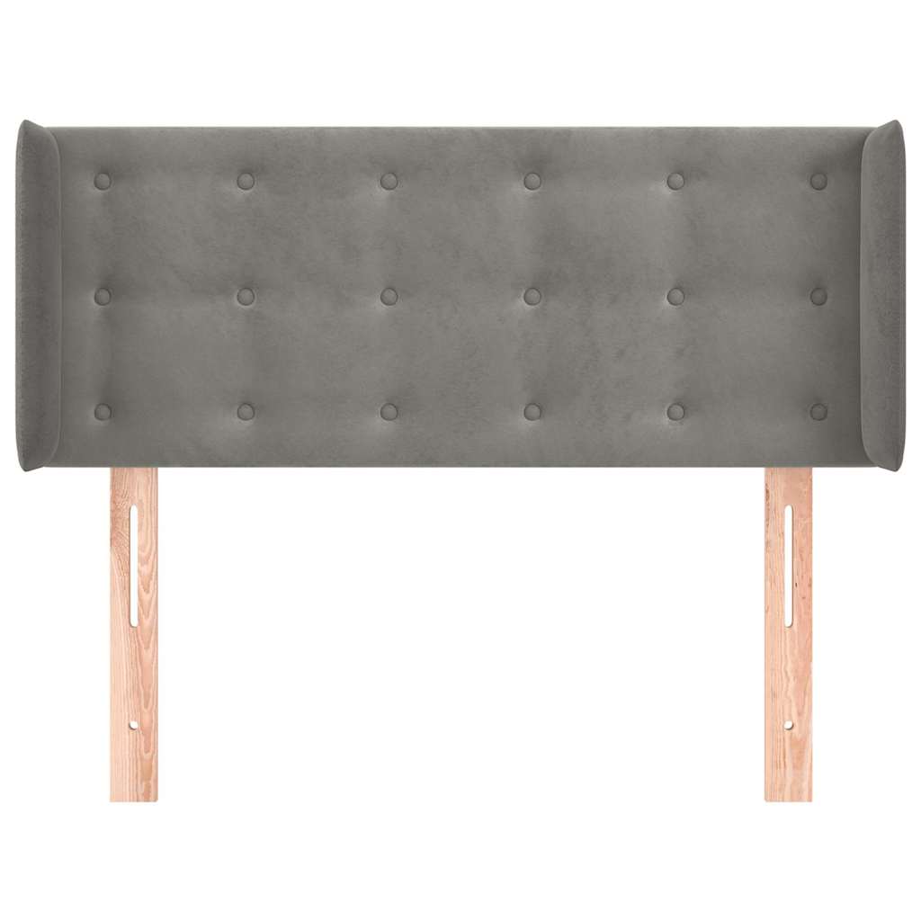 Vidaxl hoofdbord met randen 83x16x78 88 cm fluweel lichtgrijs