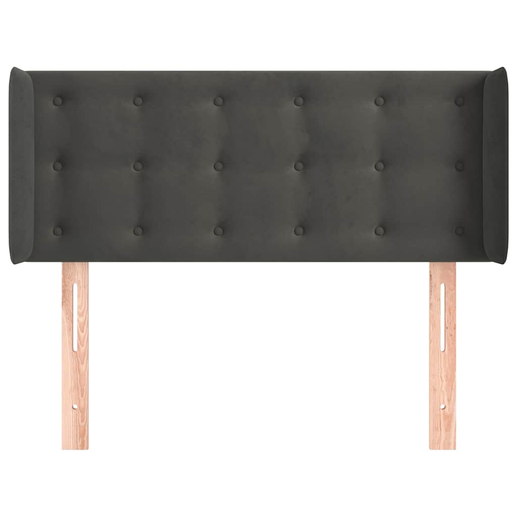 Vidaxl hoofdbord met randen 83x16x78 88 cm fluweel donkergrijs