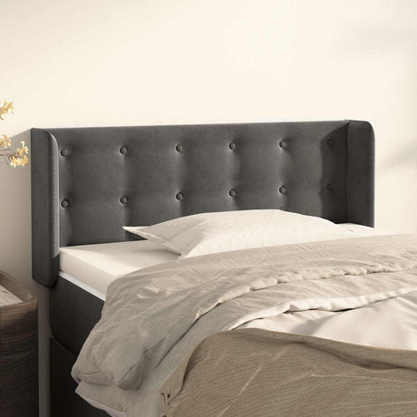 Vidaxl hoofdbord met randen 93x16x78 88 cm fluweel donkergrijs