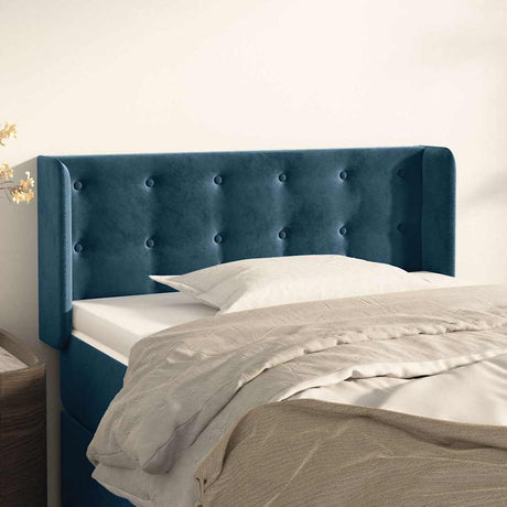 Vidaxl hoofdbord met randen 93x16x78 88 cm fluweel donkerblauw