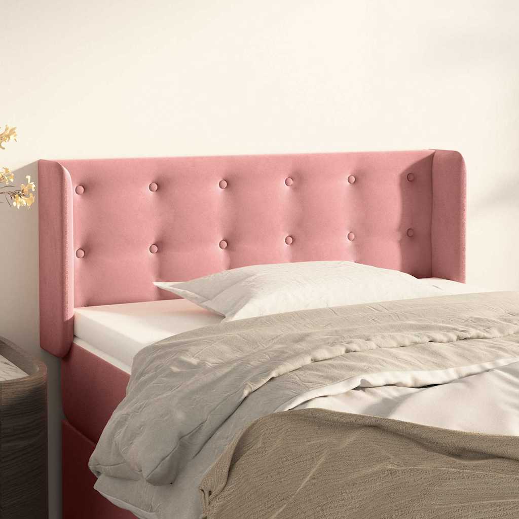 Vidaxl hoofdbord met randen 93x16x78 88 cm fluweel roze