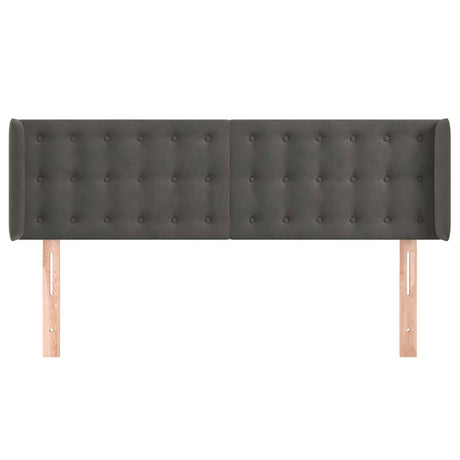 Vidaxl hoofdbord met randen 147x16x78 88 cm fluweel donkergrijs