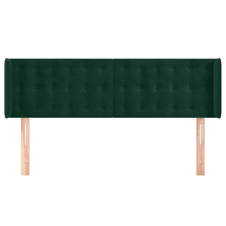 Vidaxl hoofdbord met randen 147x16x78 88 cm fluweel donkergroen