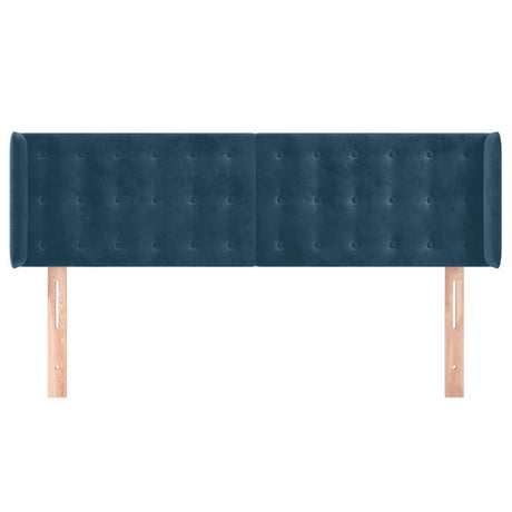 Vidaxl hoofdbord met randen 147x16x78 88 cm fluweel donkerblauw