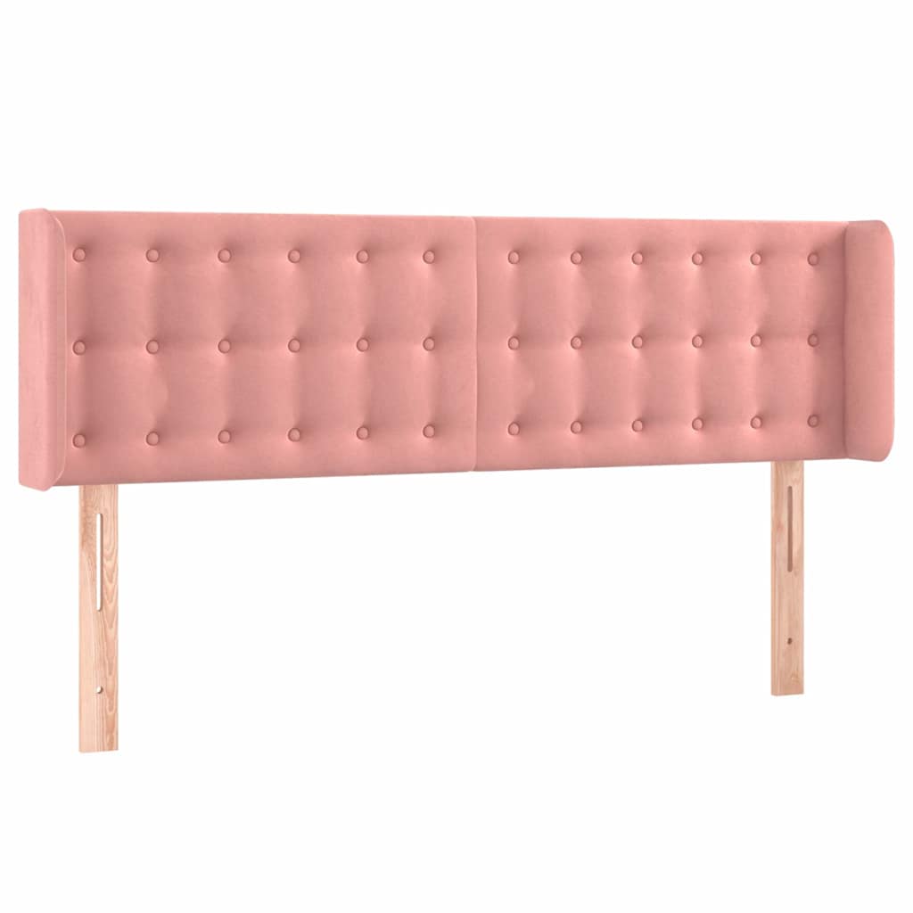 Vidaxl hoofdbord met randen 147x16x78 88 cm fluweel roze