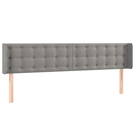 Vidaxl hoofdbord met randen 163x16x78 88 cm fluweel lichtgrijs