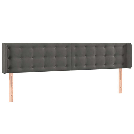 Vidaxl hoofdbord met randen 163x16x78 88 cm fluweel donkergrijs