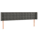 Vidaxl hoofdbord met randen 183x16x78 88 cm fluweel donkergrijs