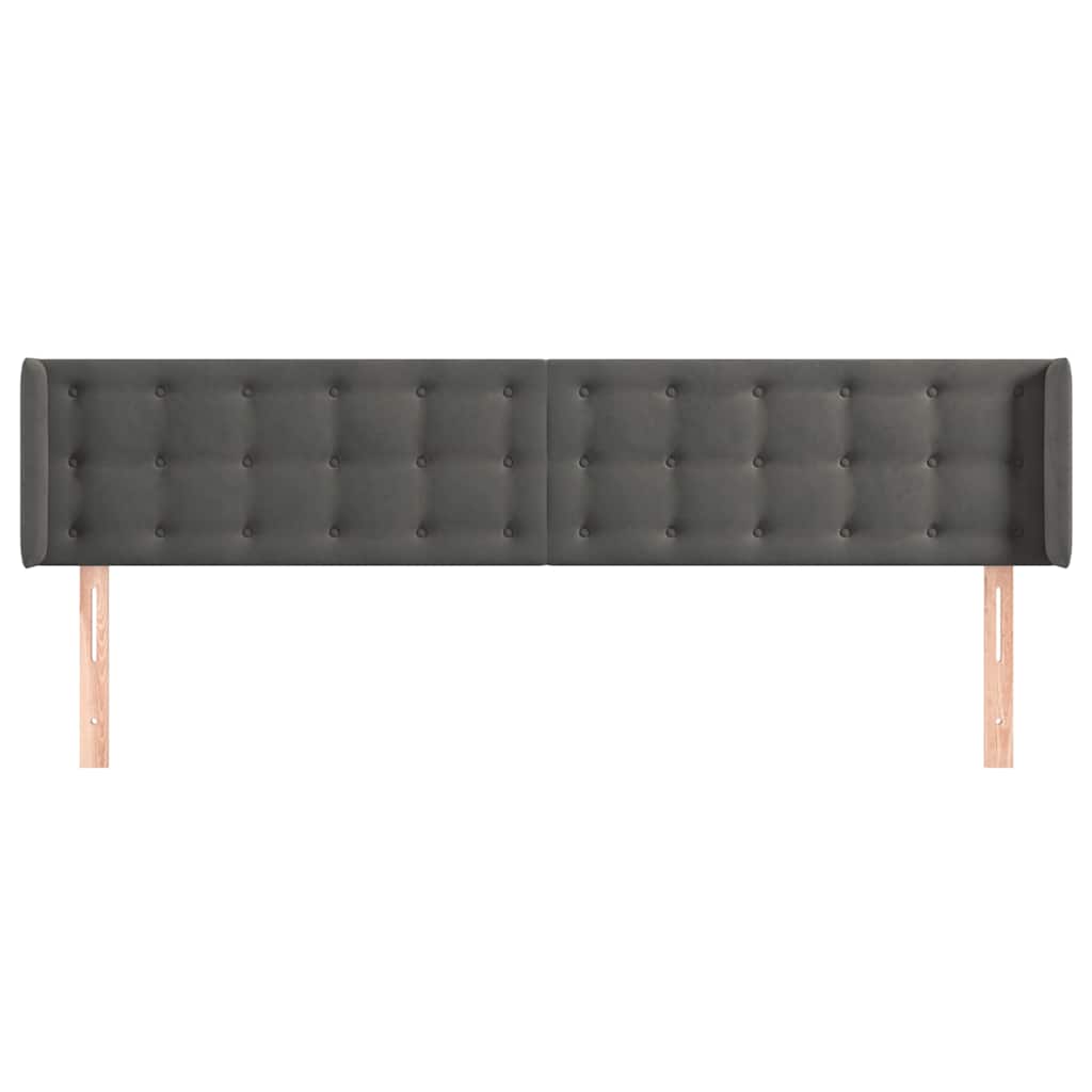 Vidaxl hoofdbord met randen 183x16x78 88 cm fluweel donkergrijs
