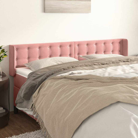 Vidaxl hoofdbord met randen 183x16x78 88 cm fluweel roze