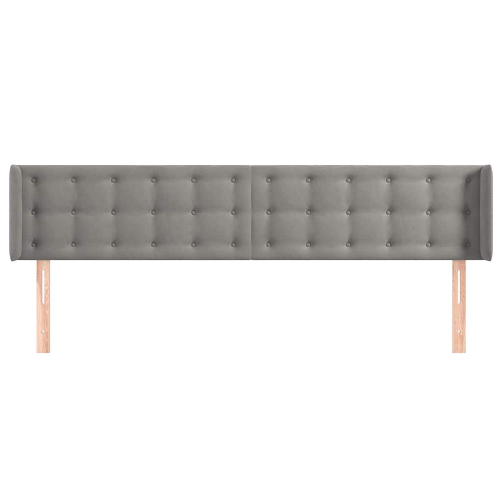 Vidaxl hoofdbord met randen 203x16x78 88 cm fluweel lichtgrijs