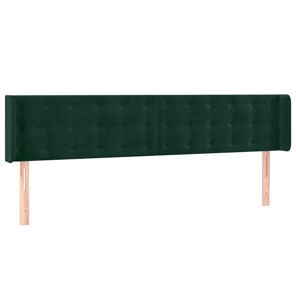 Vidaxl hoofdbord met randen 203x16x78 88 cm fluweel donkergroen