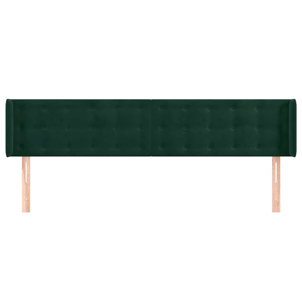 Vidaxl hoofdbord met randen 203x16x78 88 cm fluweel donkergroen
