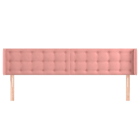 Vidaxl hoofdbord met randen 203x16x78 88 cm fluweel roze