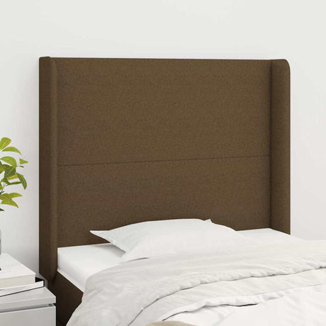 Vidaxl hoofdbord met randen 83x16x118 128 cm stof donkerbruin