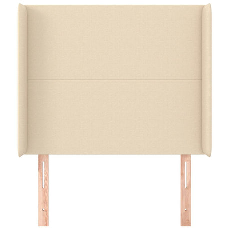 Vidaxl hoofdbord met randen 83x16x118 128 cm stof crèmekleurig