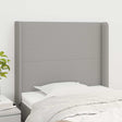 Vidaxl hoofdbord met randen 93x16x118 128 cm stof lichtgrijs