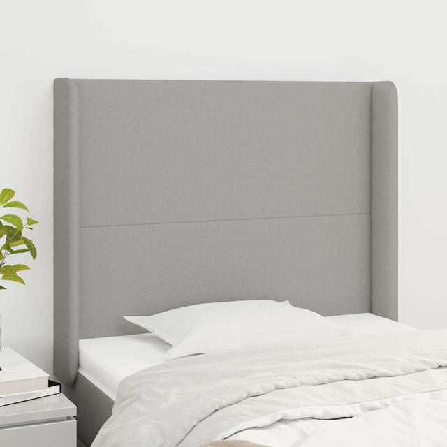 Vidaxl hoofdbord met randen 93x16x118 128 cm stof lichtgrijs