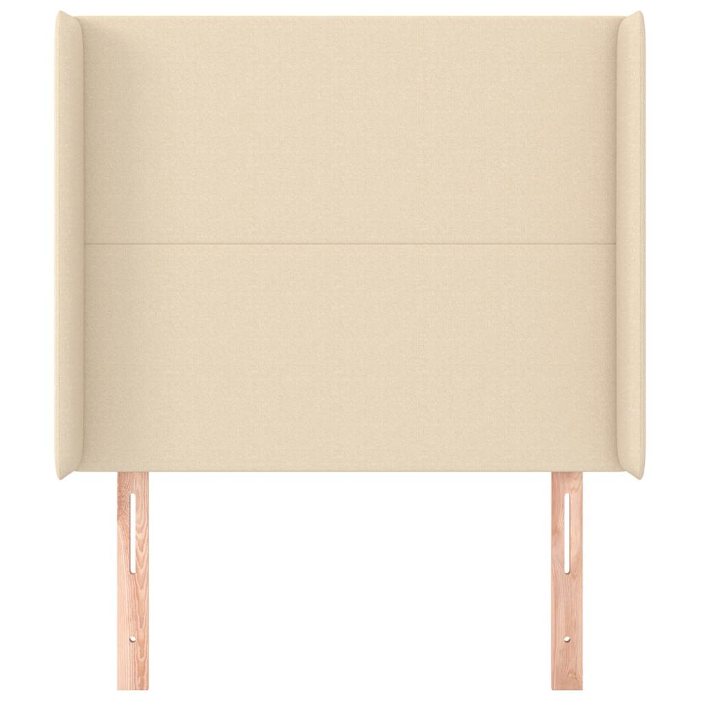 Vidaxl hoofdbord met randen 93x16x118 128 cm stof crèmekleurig
