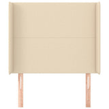 Vidaxl hoofdbord met randen 93x16x118 128 cm stof crèmekleurig